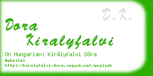 dora kiralyfalvi business card